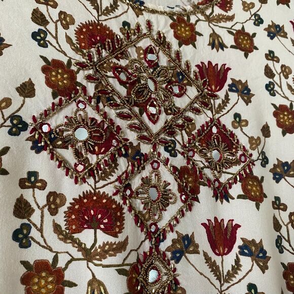 HM Women Dress Crewneck Long Sleeve Floral Print   Bohemian - Picture 6 of 16